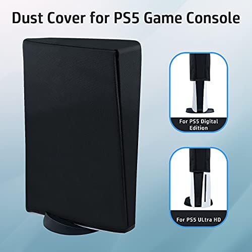 Прахоустойчив калъф Mcbazel за PS5, Защитен калъф точно, намаляване, който предпазва от Надраскване, Водоустойчив калъф-тампон за конзола Playstation 5 Digital Edition и Ultra HD Edition - Черен