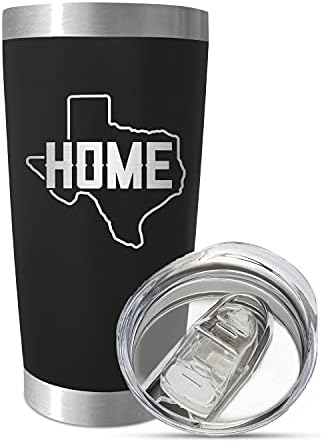 Texas Cup - Персонализирана чаша от неръждаема стомана с вакуумна изолация - Влизащ чаша за texans - Texas Кафеена Чаша за пътувания - Тематични бала в Тексас - Подарък за техасца - Texas декор за дома - Texas градинска