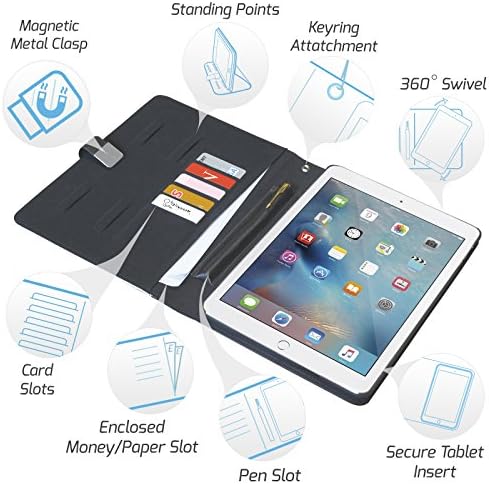 Калъф Mallard Duck За Apple iPad Air 5 (2022) 10,9 инча Кожен калъф за iPad с акварельным художествен принтом, една чанта-портфейл с панти капак отстрани, завъртане на капака-фолио на 360 градуса