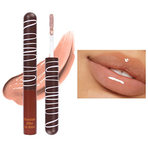 Xiahium The Lip Bar Блясък за устни Шоколадова Глазура За устни и Овлажняващ Силен Хидратиращ Нелипкий Орган Воден Лек Ефект на Грим Женски Блясък за устни в един свитък с обем от 5,5 МЛ за Момичета