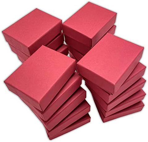 Подарък Калъф TheDisplayGuys от 100 Опаковки Картонена Бижута С Хлопчатобумажным пълнител - Матово Червено