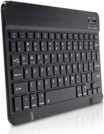 Клавиатурата на BoxWave, съвместима с модерен таблета MB1001 на базата на Android 10 (10.1 инча) - Клавиатура SlimKeys Bluetooth, Преносима клавиатура с вградени команди - Черно jet black
