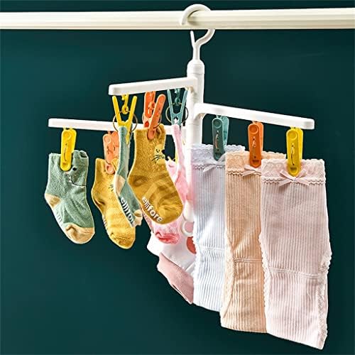 Сгъваема закачалка за сушене на чорапи, Мултифункционален Скоба за съхранение на Артефакт, Закачалка за дрехи, Пластмасови Въртящата прищепка (Цвят: OneColor, размер: 43,5*34,5 см)