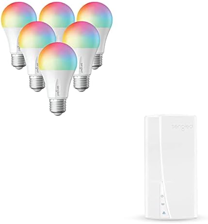 Комплект Sengled Smart Light Bulb, което променя цвета си, Smart Home Hub Работи с Alexa, Google Home, SmartThings, IFTTT, Zigbee Smart LED Bulb и Zgbee Smart Hub, 7 опаковки