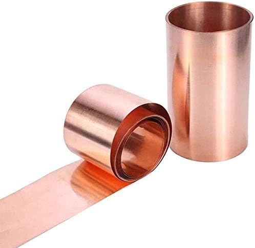 Латунная плоча UMKY Мед метален лист Фолио табела Вырезанная медни метална плоча, Подходяща за заваряване и производство на метално фолио (Размер: 0,6 mm x 20 mm x 1000 mm)