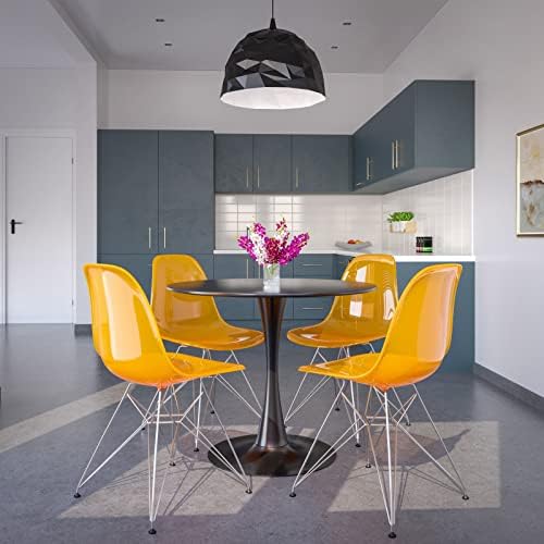 Комплект от столове за отдих Кери Modern на айфеловата стойка, комплект от 2 стола, прозрачно оранжев