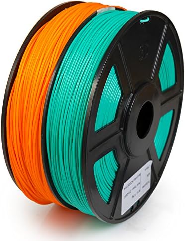 WYZworks 1,75 мм ABS, 2 цвята / двойна (оранжево и тюркоаз) Конци за 3D-принтер ПРЕМИУМ клас- Точност + /- 0,05 мм, 1 кг / 2,2 кг + [на Разположение няколко опции цвят]